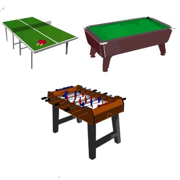 3 tables השכרת שולחנות משחק לאירועים - 3 שולחנות משחק