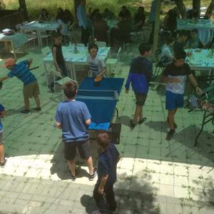 ילדים משחקים בשולחנות משחק